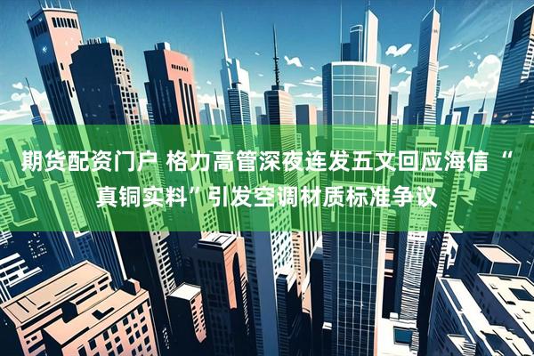 期货配资门户 格力高管深夜连发五文回应海信 “真铜实料”引发空调材质标准争议